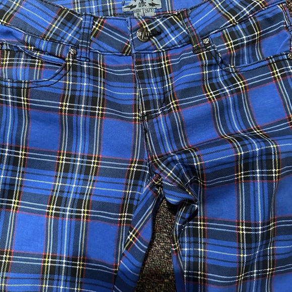 Tripp NYC Blue Plaid Skinny Jeans - Picture 3 of 5
